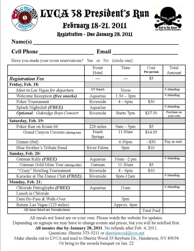 2011 Presidents Run Registratiom
